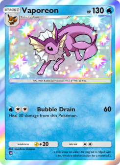 Vaporeon - pokemon TCG Card