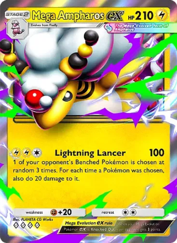 Mega Ampharos ex - Pokémon TCG Card