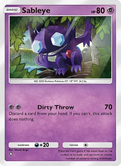 Sableye - pokemon TCG Card