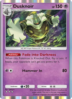 Dusknoir - pokemon TCG Card