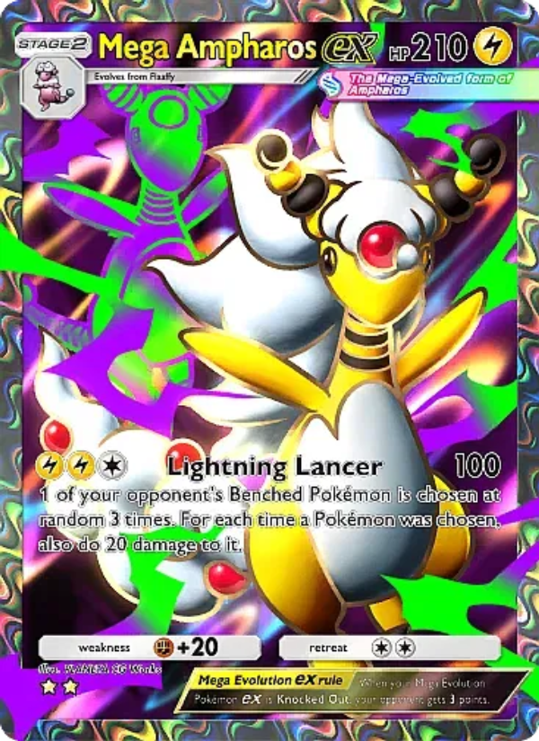 Mega Ampharos ex - Pokémon TCG Card