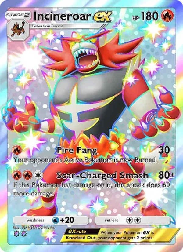 Incineroar ex - Pokémon TCG Card