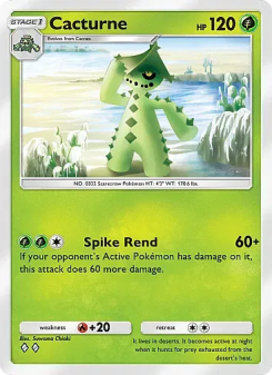 Cacturne - pokemon TCG Card