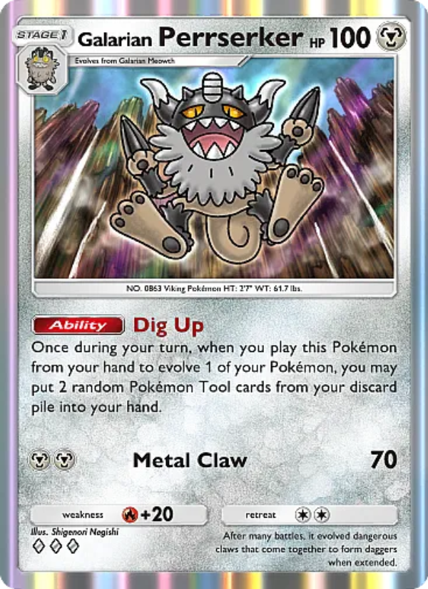 Galarian Perrserker - Pokémon TCG Card