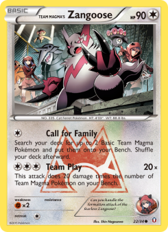 Team Magma's Zangoose - pokemon TCG Card