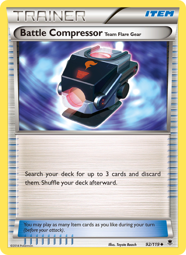 Battle Compressor Team Flare Gear - Pokémon TCG Card