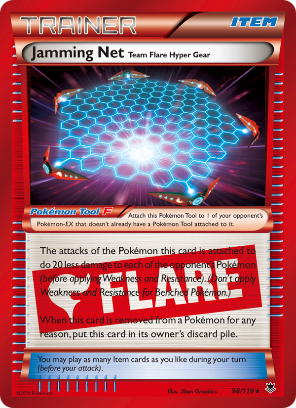 Jamming Net Team Flare Hyper Gear - Pokémon TCG Card