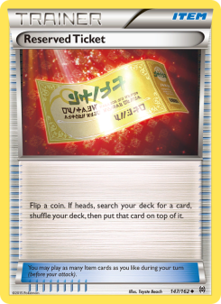 Reserved Ticket - pokemon TCG Card